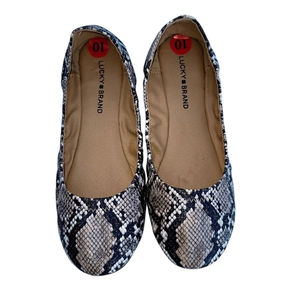 LUCKY BRAND SNAKE PRINT FLATS 10 - Picture 4 of 5